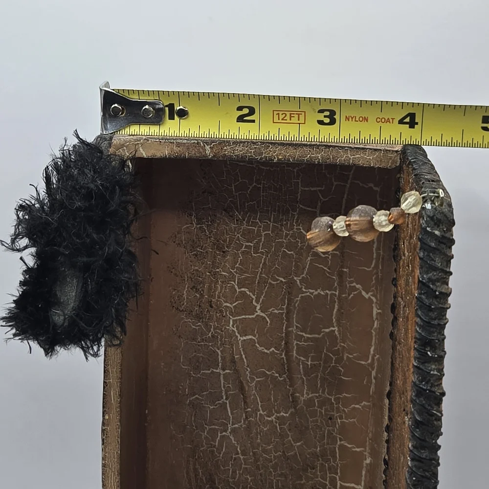 Vanity Organizer Trinket Box Glam High Heel Shoe with Feathers Exotic Design